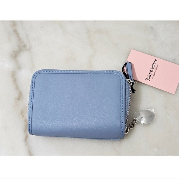 💙🔹️Juicy Couture🔹️ Royal Couture Med Double Zipper Around Slate Blue Wallet - Picture 6 of 7